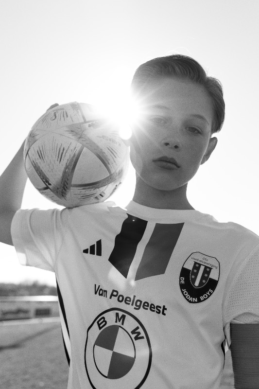 Portret tijdens de voetbalshoot